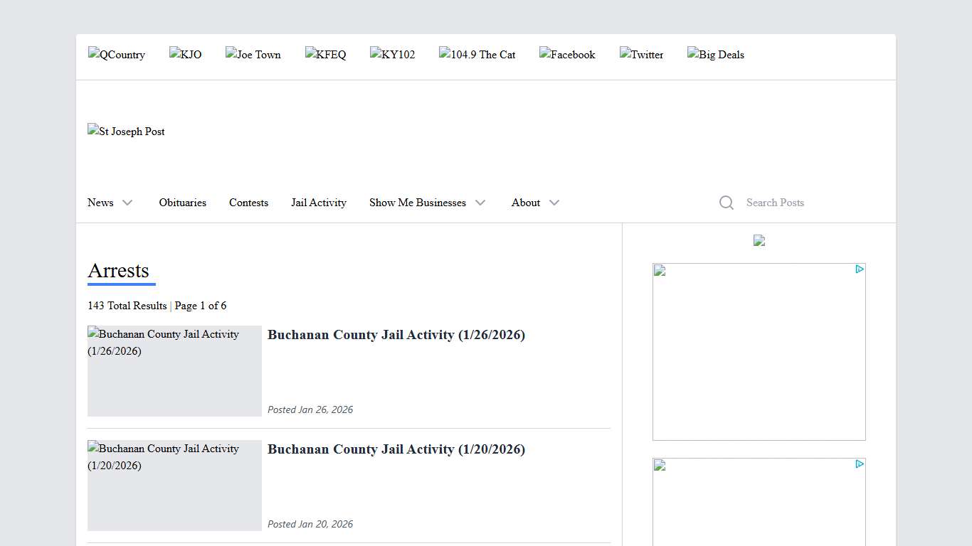 arrests St Joseph Post
