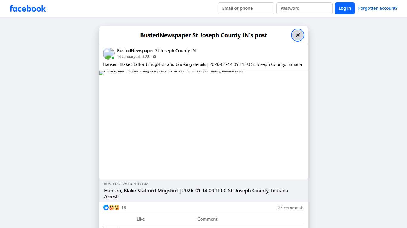 Hansen, Blake... - BustedNewspaper St Joseph County IN Facebook